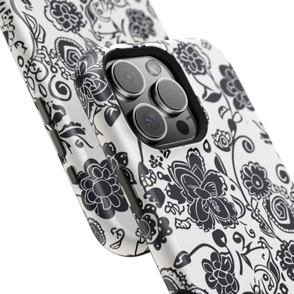 Floral Doodle Magnetic Impact - Resistant Phone Case - DIGITAL X