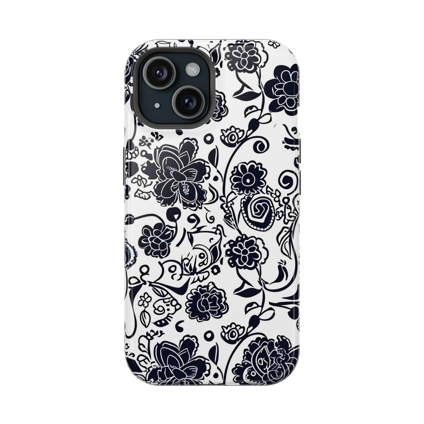 Floral Doodle Magnetic Impact - Resistant Phone Case - DIGITAL X