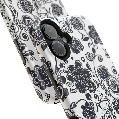 Floral Doodle Magnetic Impact - Resistant Phone Case - DIGITAL X