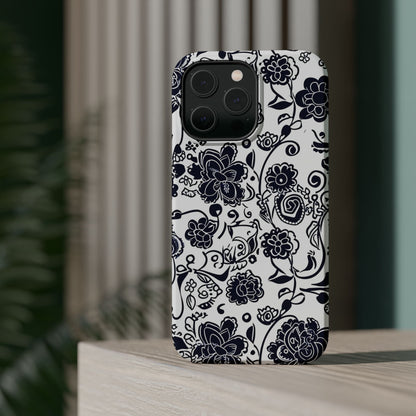 Floral Doodle Magnetic Impact - Resistant Phone Case - DIGITAL X