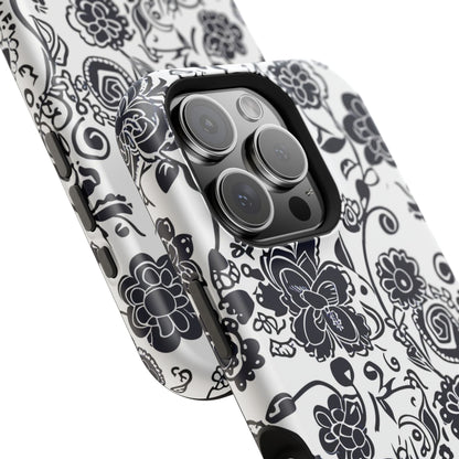 Floral Doodle Magnetic Impact - Resistant Phone Case - DIGITAL X