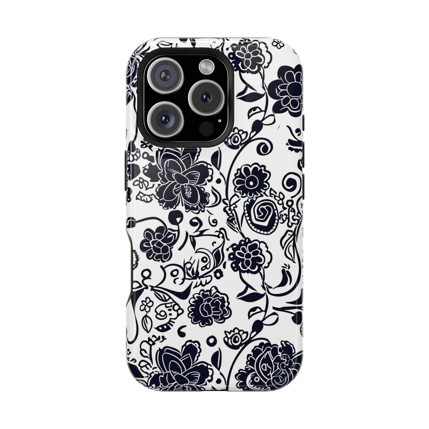 Floral Doodle Magnetic Impact - Resistant Phone Case - DIGITAL X