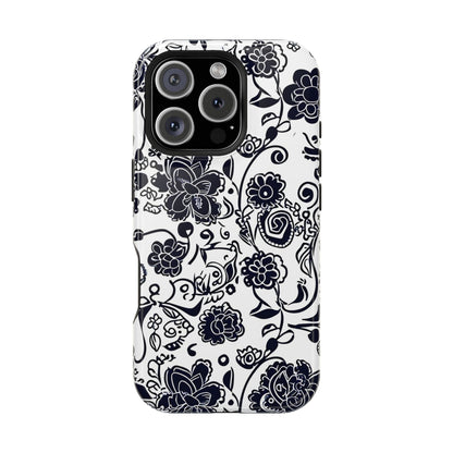Floral Doodle Magnetic Impact - Resistant Phone Case - DIGITAL X