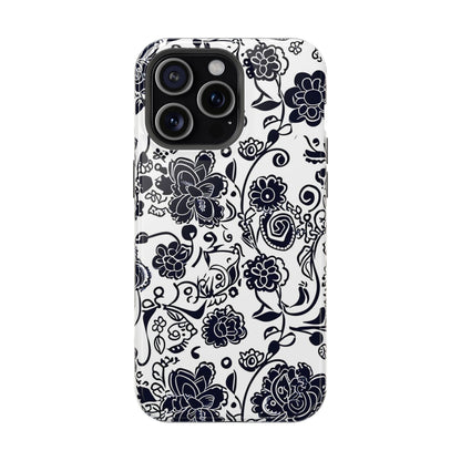 Floral Doodle Magnetic Impact - Resistant Phone Case - DIGITAL X