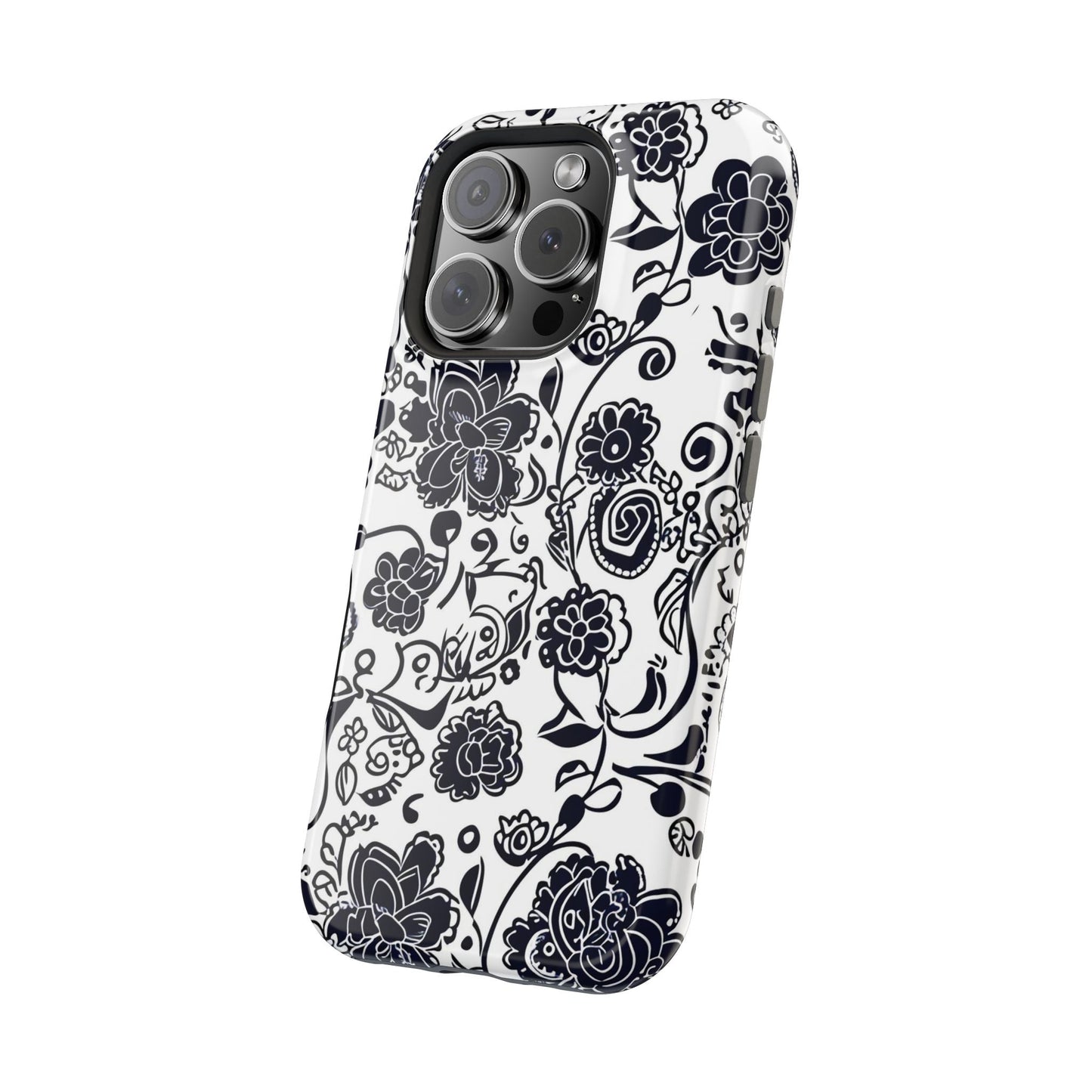 Floral Doodle Magnetic Impact - Resistant Phone Case - DIGITAL X