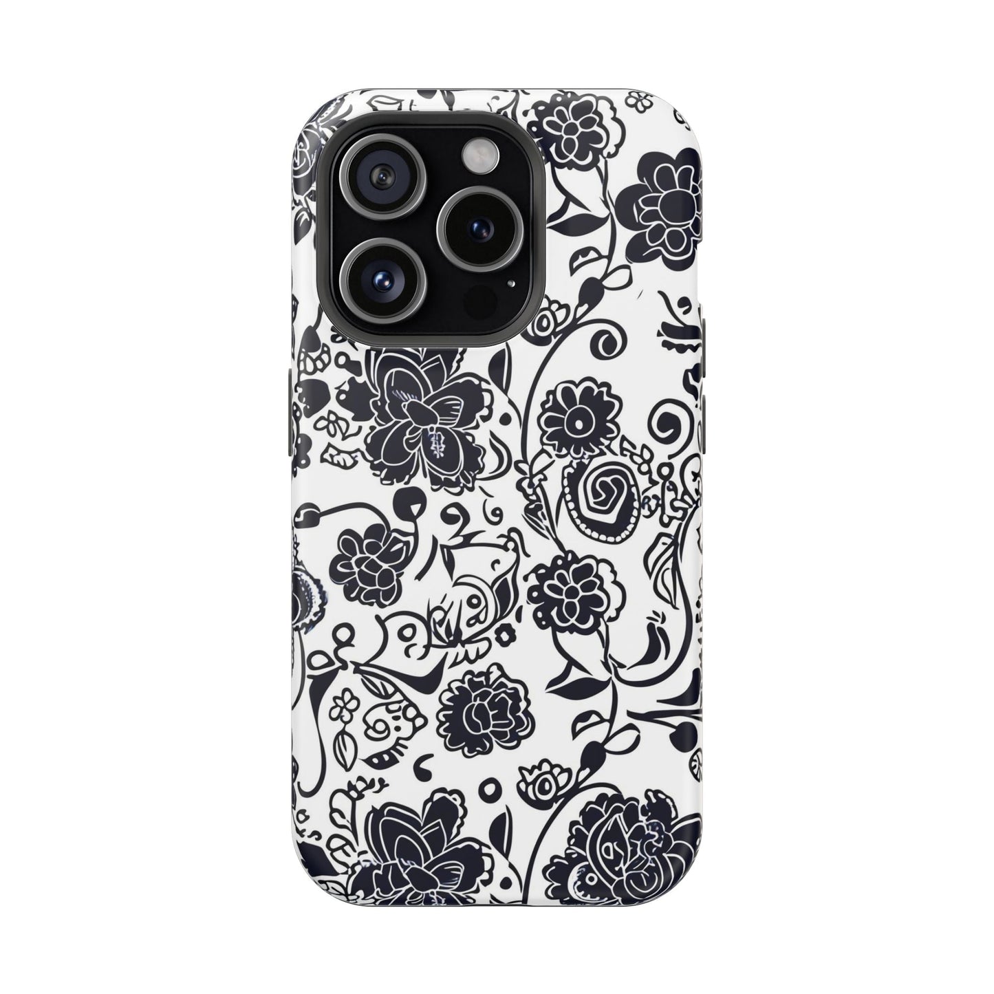 Floral Doodle Magnetic Impact - Resistant Phone Case - DIGITAL X