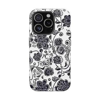 Floral Doodle Magnetic Impact - Resistant Phone Case - DIGITAL X