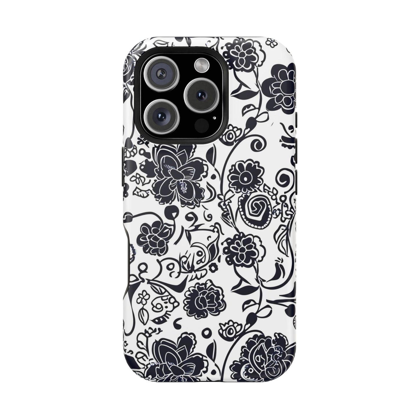 Floral Doodle Magnetic Impact - Resistant Phone Case - DIGITAL X
