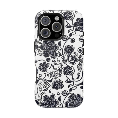 Floral Doodle Magnetic Impact - Resistant Phone Case - DIGITAL X