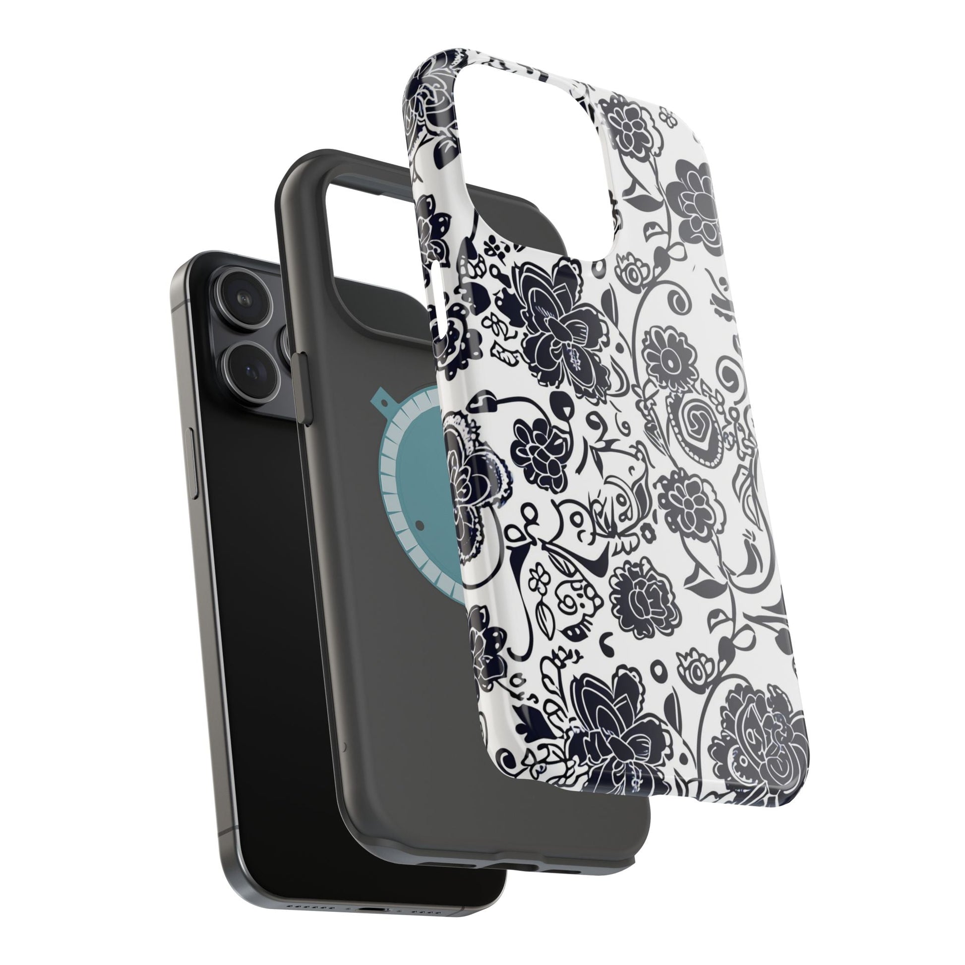 Floral Doodle Magnetic Impact - Resistant Phone Case - DIGITAL X