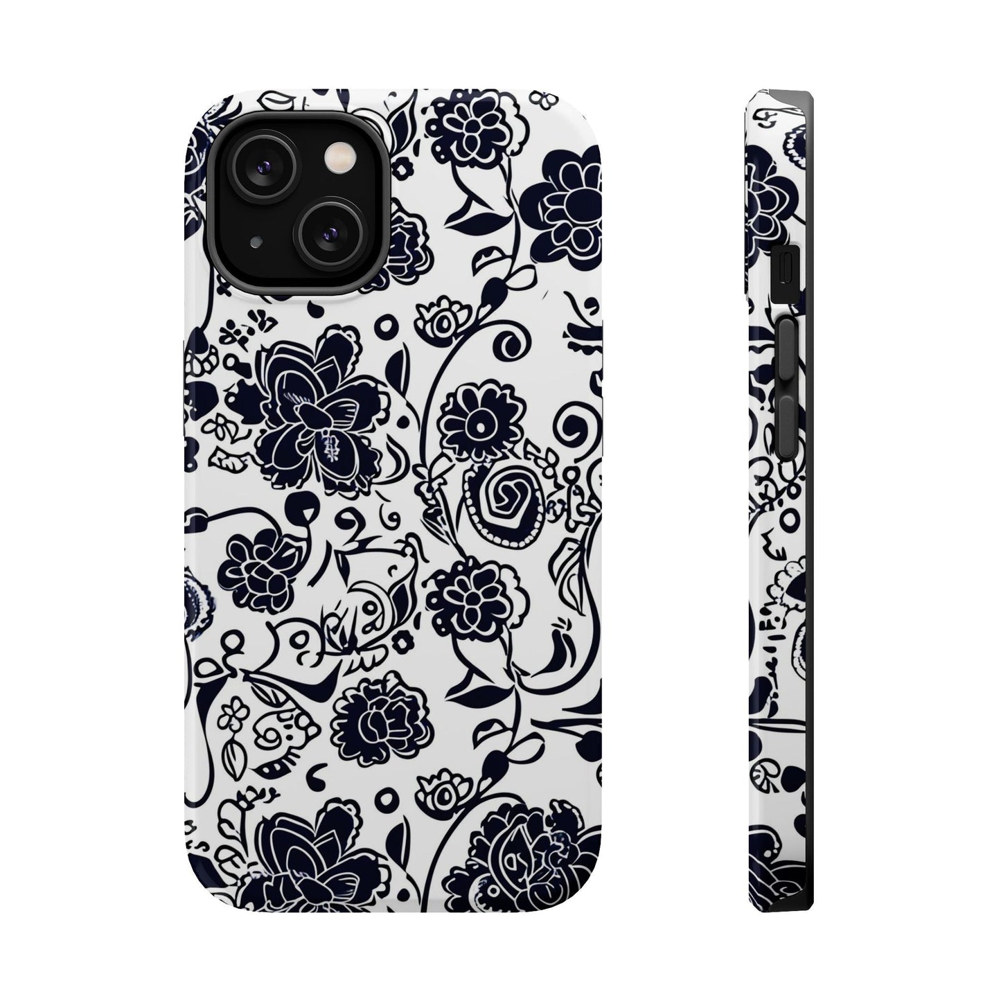 Floral Doodle Magnetic Impact - Resistant Phone Case - DIGITAL X
