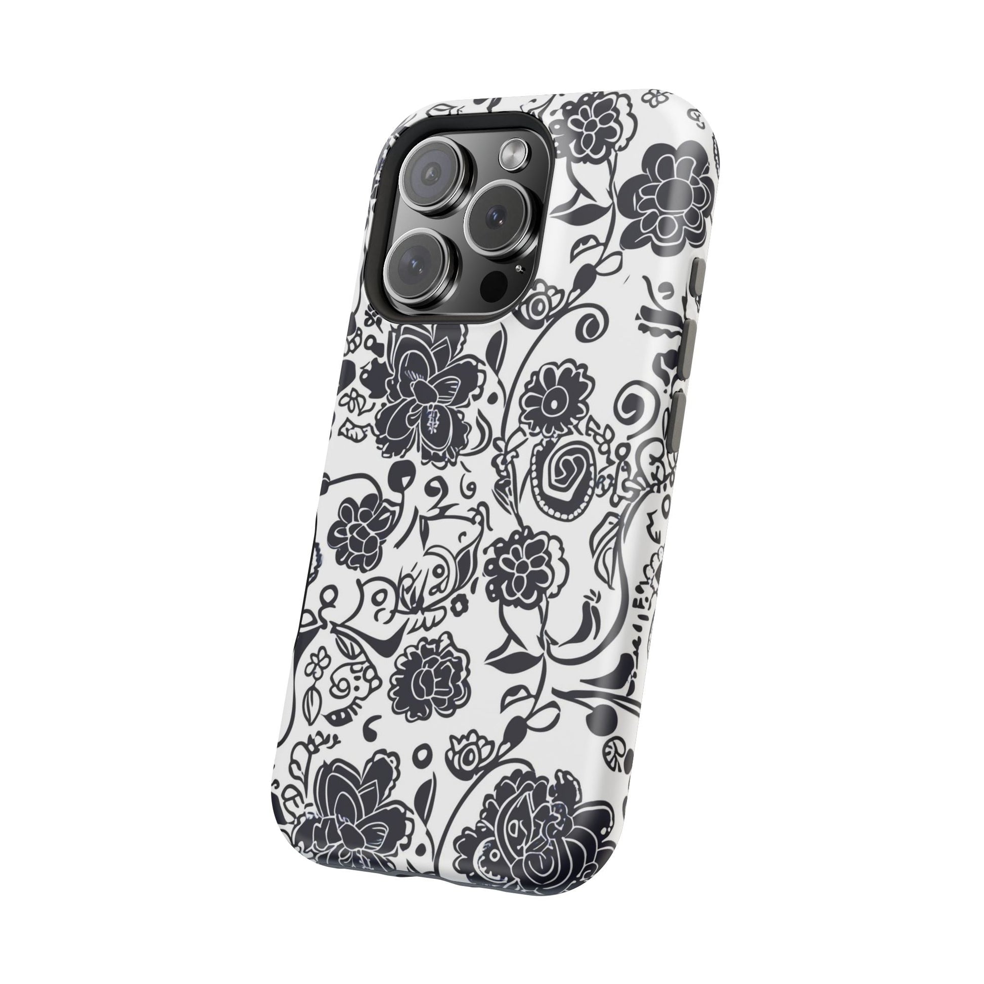 Floral Doodle Magnetic Impact - Resistant Phone Case - DIGITAL X