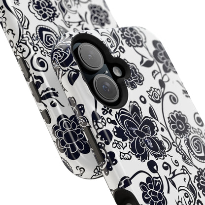 Floral Doodle Magnetic Impact - Resistant Phone Case - DIGITAL X