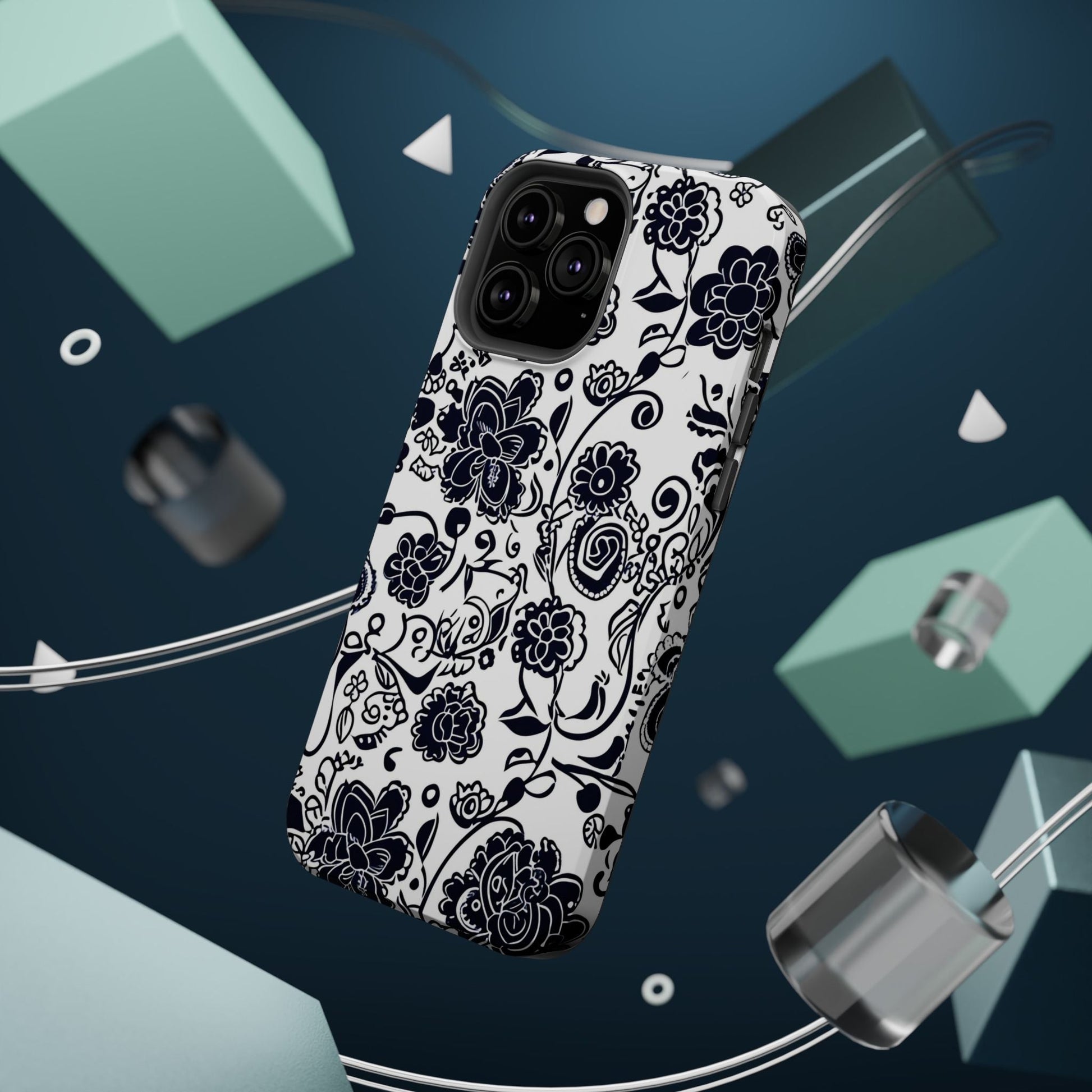 Floral Doodle Magnetic Impact - Resistant Phone Case - DIGITAL X