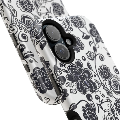 Floral Doodle Magnetic Impact - Resistant Phone Case - DIGITAL X