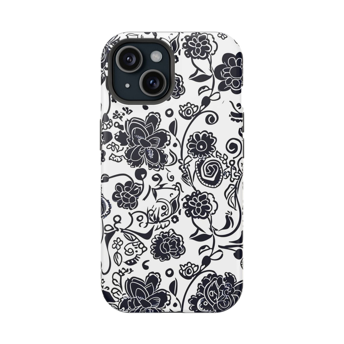 Floral Doodle Magnetic Impact - Resistant Phone Case - DIGITAL X