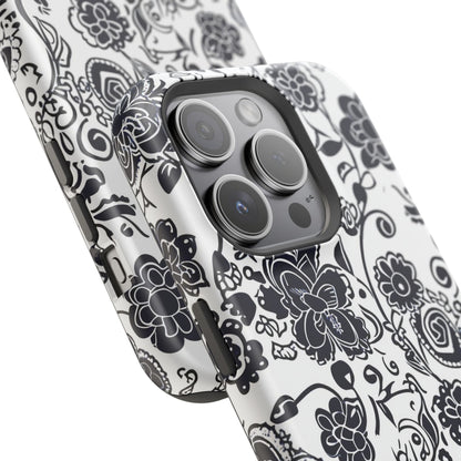 Floral Doodle Magnetic Impact - Resistant Phone Case - DIGITAL X