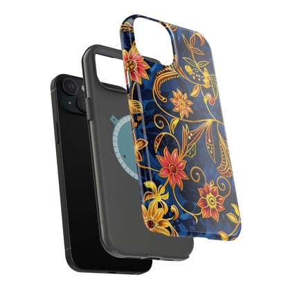 Floral Filigree Magnetic Phone Case — Impact - Resistant Decorative Cover - DIGITAL X