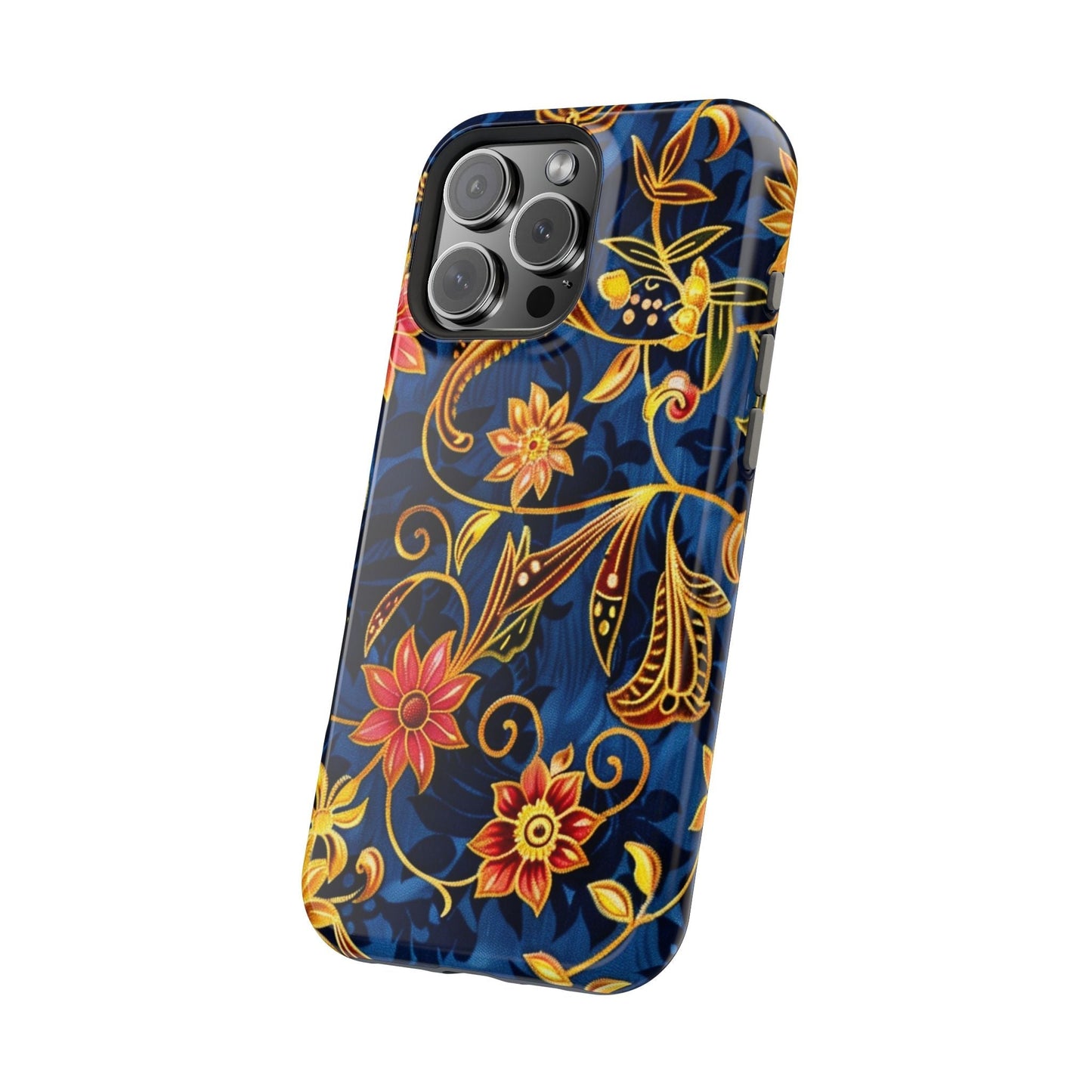 Floral Filigree Magnetic Phone Case — Impact - Resistant Decorative Cover - DIGITAL X