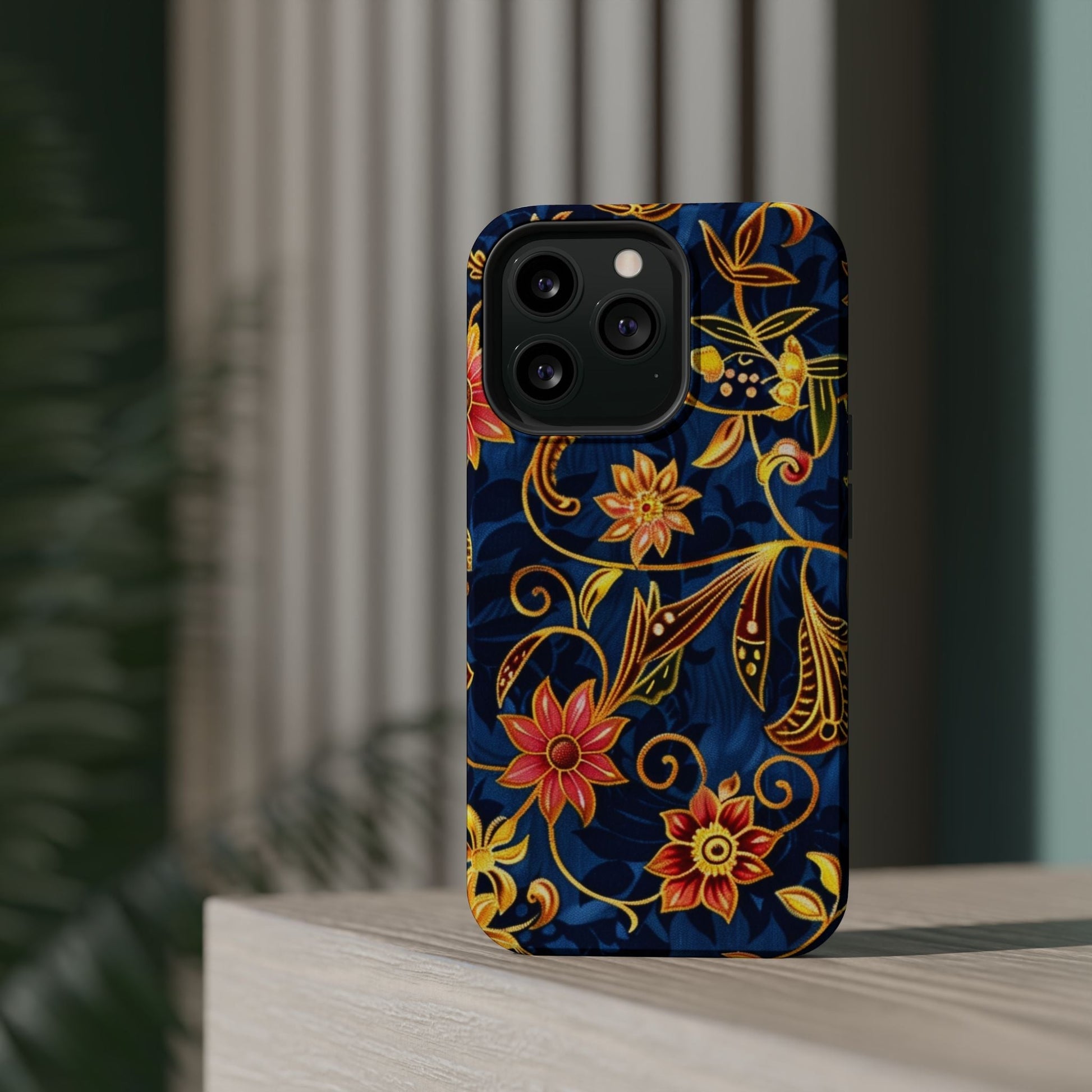 Floral Filigree Magnetic Phone Case — Impact - Resistant Decorative Cover - DIGITAL X