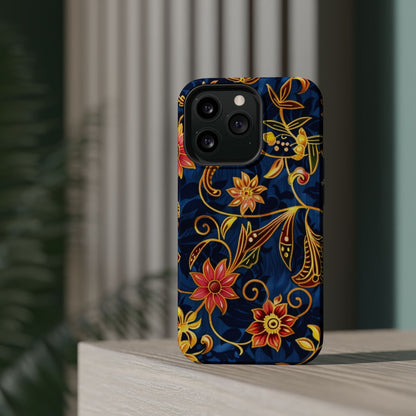Floral Filigree Magnetic Phone Case — Impact - Resistant Decorative Cover - DIGITAL X