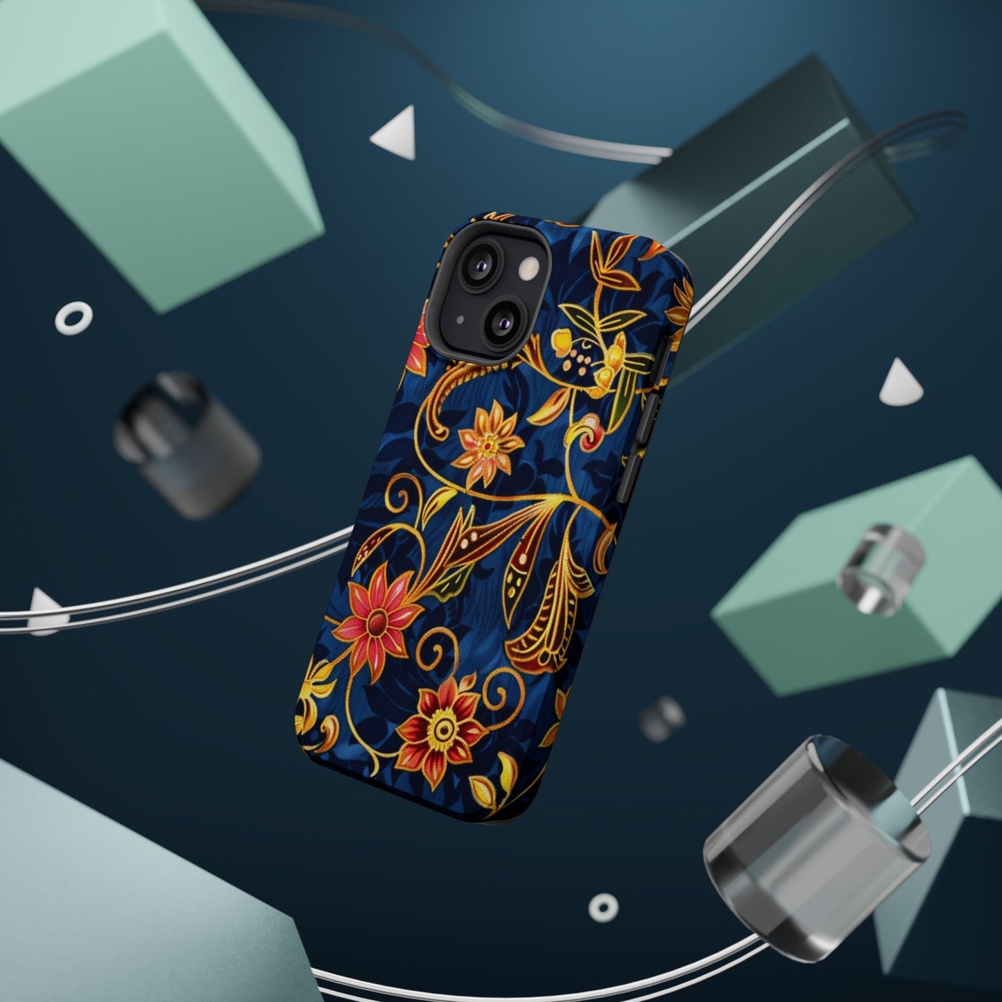 Floral Filigree Magnetic Phone Case — Impact - Resistant Decorative Cover - DIGITAL X