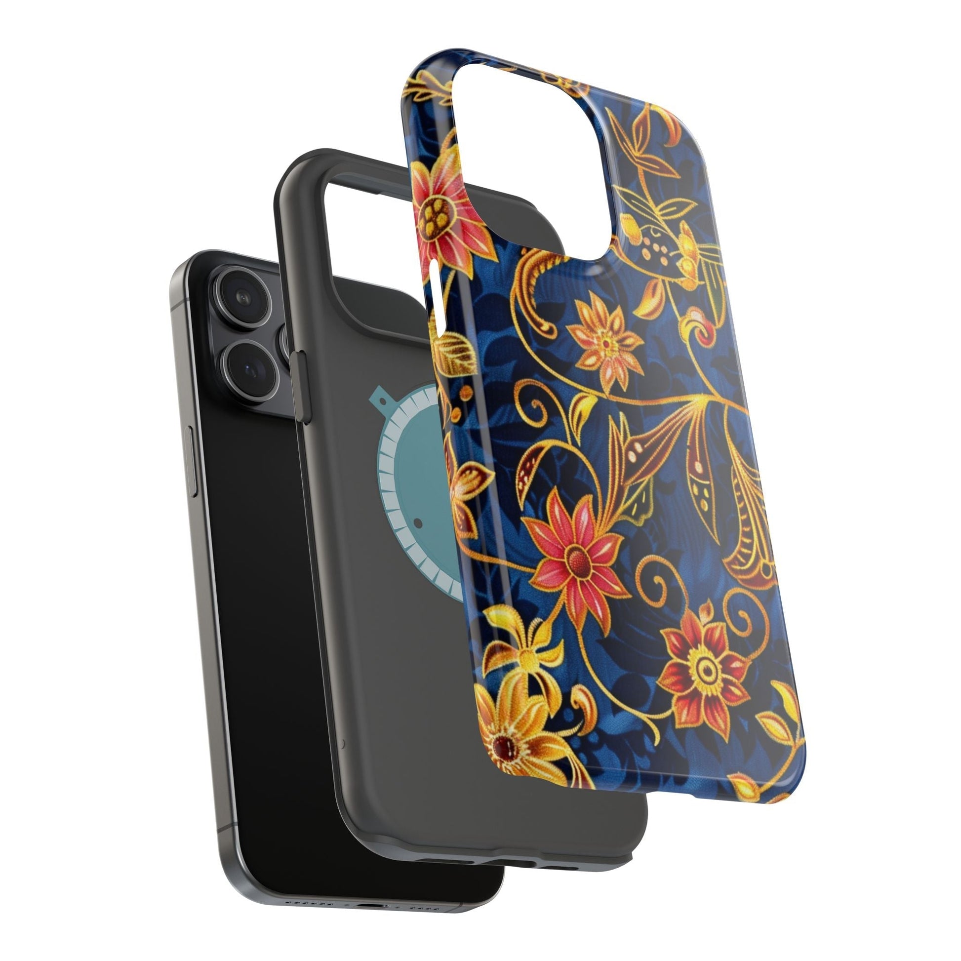 Floral Filigree Magnetic Phone Case — Impact - Resistant Decorative Cover - DIGITAL X