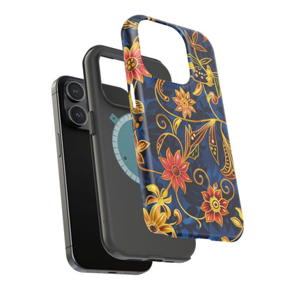 Floral Filigree Magnetic Phone Case — Impact - Resistant Decorative Cover - DIGITAL X