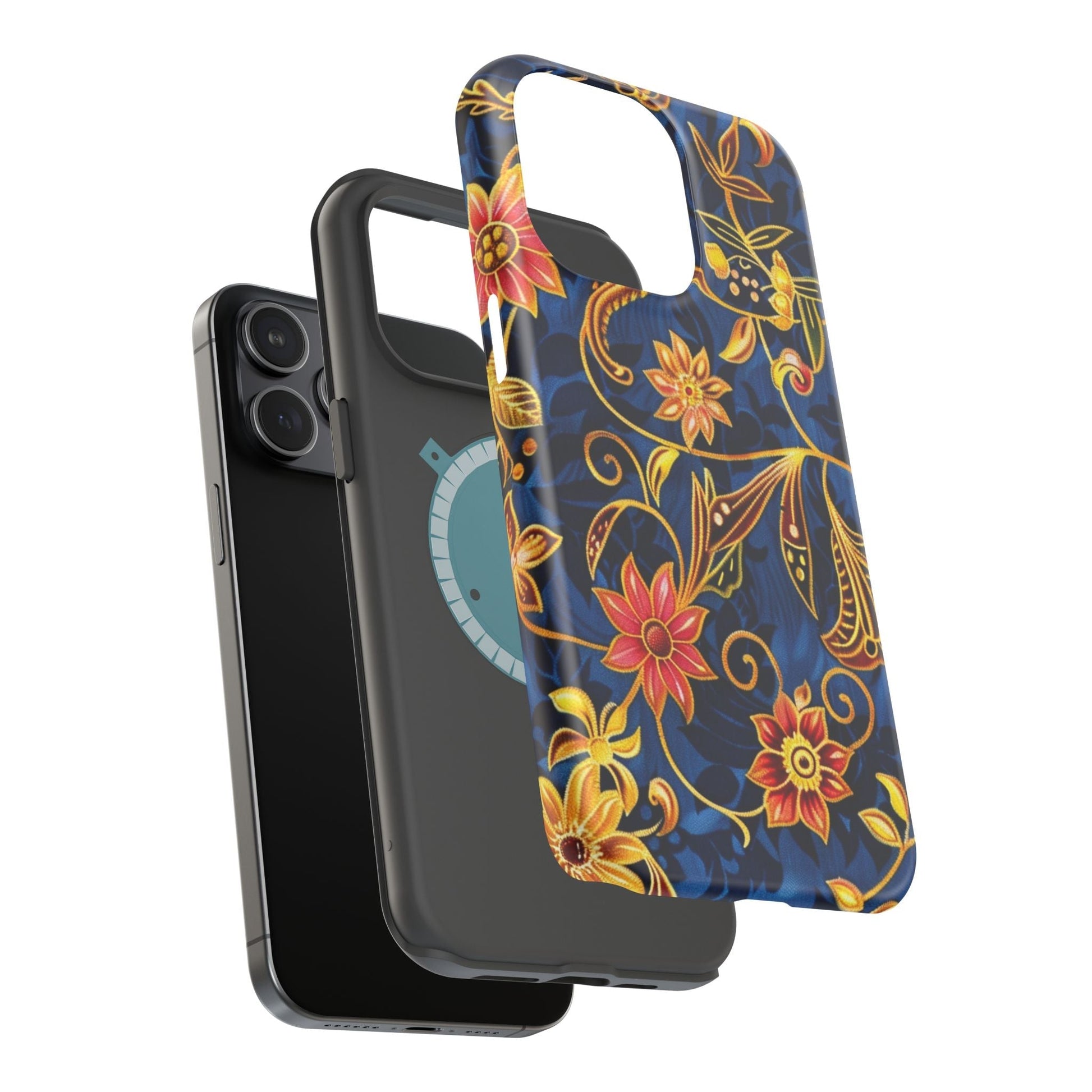 Floral Filigree Magnetic Phone Case — Impact - Resistant Decorative Cover - DIGITAL X