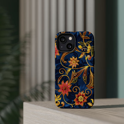 Floral Filigree Magnetic Phone Case — Impact - Resistant Decorative Cover - DIGITAL X