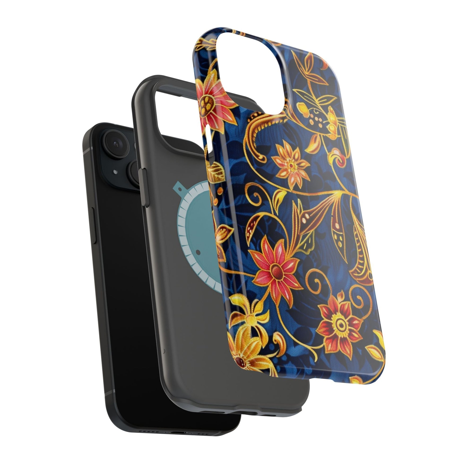 Floral Filigree Magnetic Phone Case — Impact - Resistant Decorative Cover - DIGITAL X