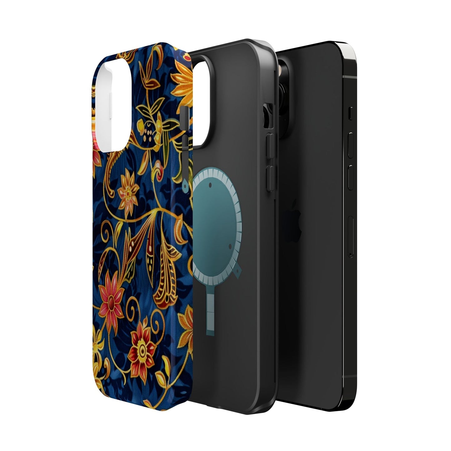 Floral Filigree Magnetic Phone Case — Impact - Resistant Decorative Cover - DIGITAL X