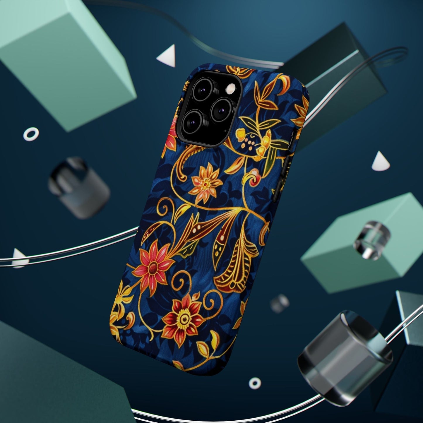 Floral Filigree Magnetic Phone Case — Impact - Resistant Decorative Cover - DIGITAL X
