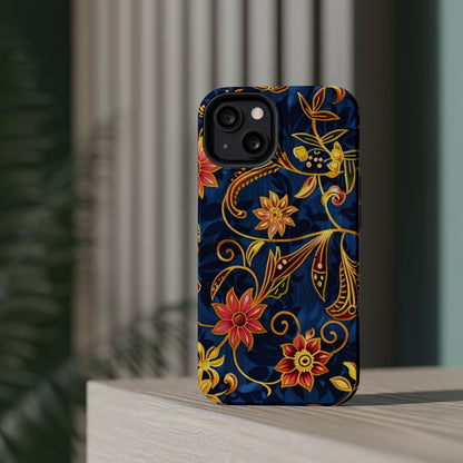 Floral Filigree Magnetic Phone Case — Impact - Resistant Decorative Cover - DIGITAL X
