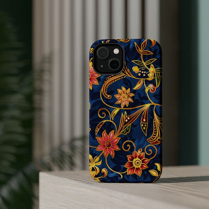 Floral Filigree Magnetic Phone Case — Impact - Resistant Decorative Cover - DIGITAL X