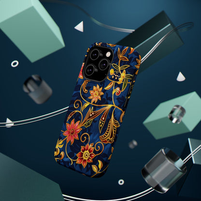 Floral Filigree Magnetic Phone Case — Impact - Resistant Decorative Cover - DIGITAL X