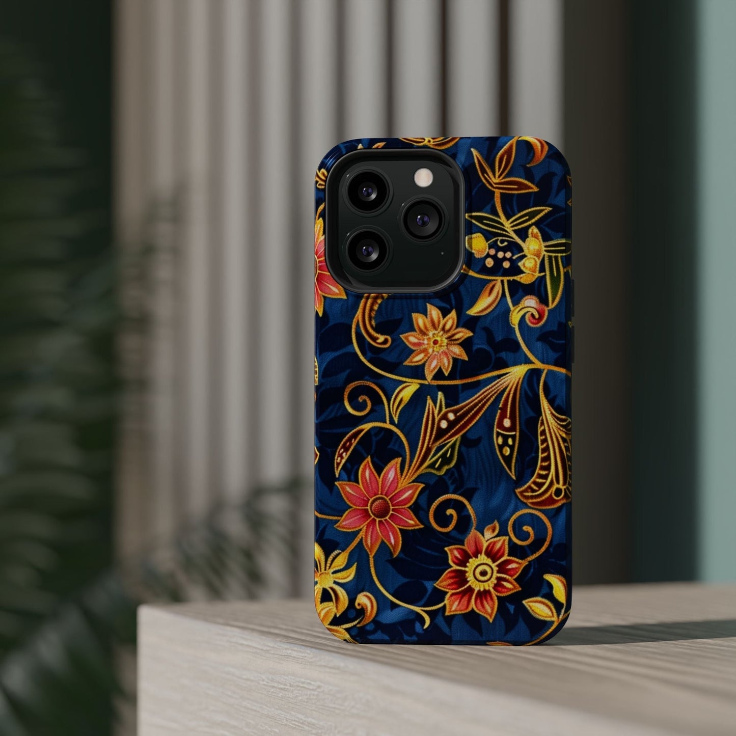 Floral Filigree Magnetic Phone Case — Impact - Resistant Decorative Cover - DIGITAL X