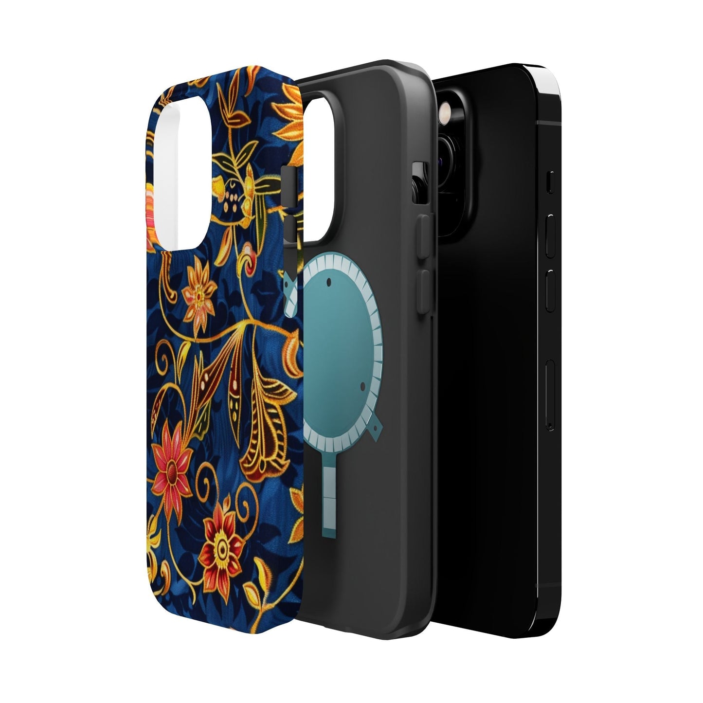 Floral Filigree Magnetic Phone Case — Impact - Resistant Decorative Cover - DIGITAL X