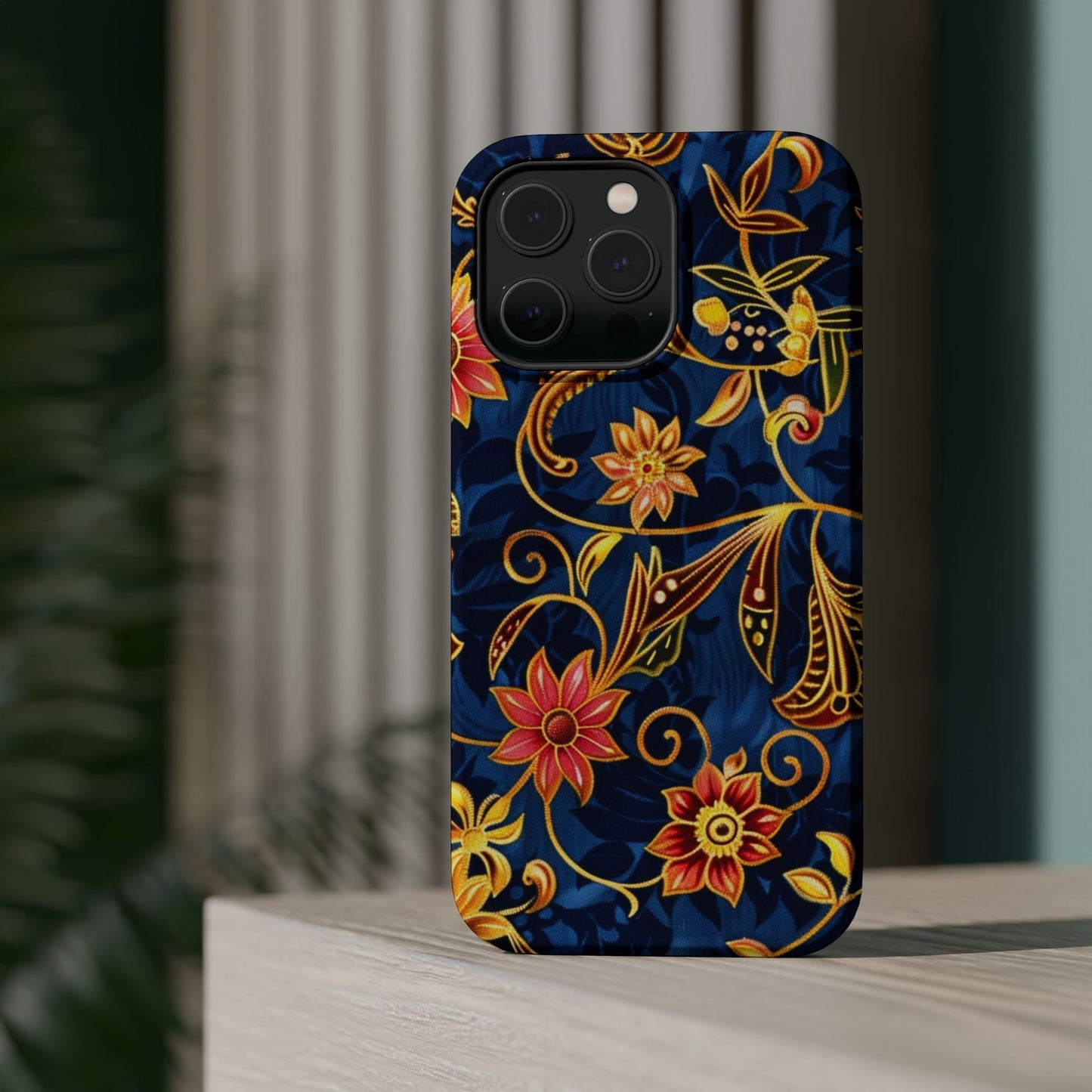 Floral Filigree Magnetic Phone Case — Impact - Resistant Decorative Cover - DIGITAL X