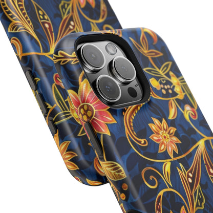 Floral Filigree Magnetic Phone Case — Impact - Resistant Decorative Cover - DIGITAL X