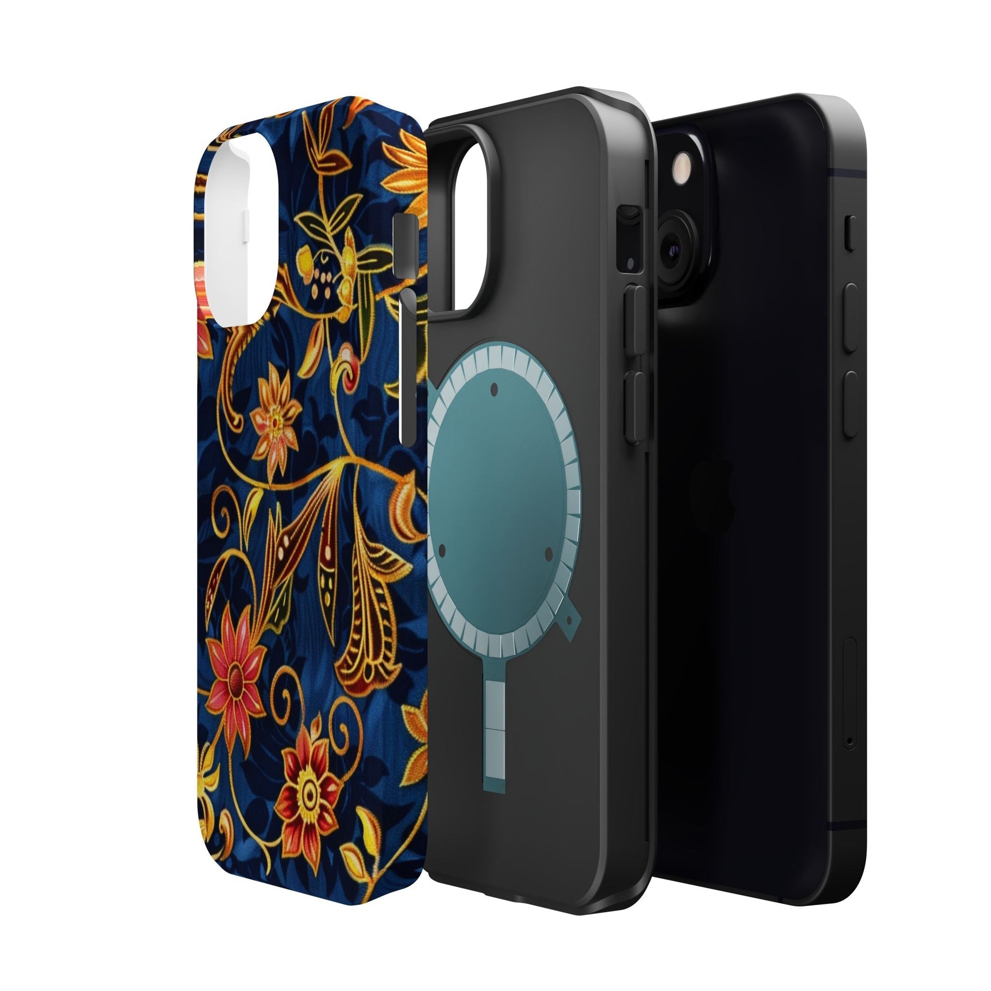 Floral Filigree Magnetic Phone Case — Impact - Resistant Decorative Cover - DIGITAL X