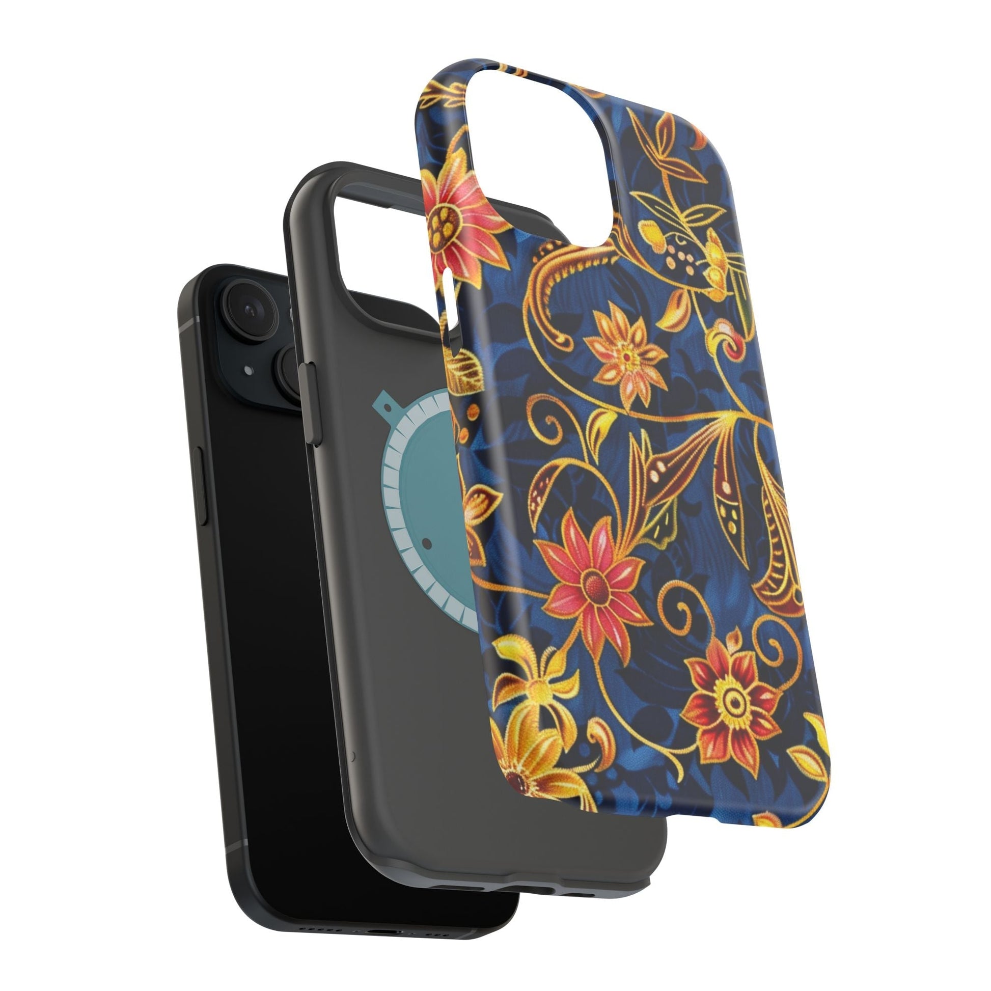 Floral Filigree Magnetic Phone Case — Impact - Resistant Decorative Cover - DIGITAL X