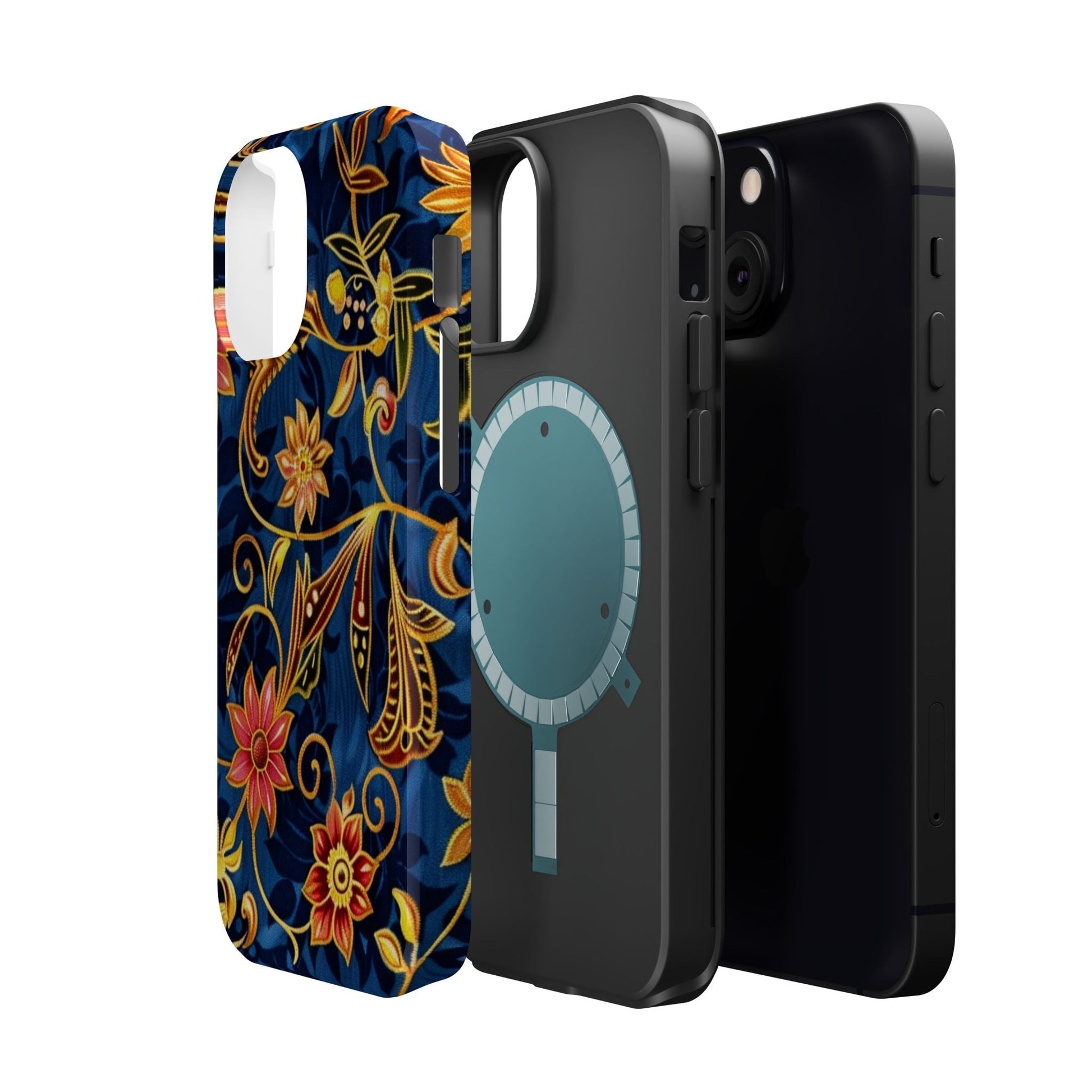 Floral Filigree Magnetic Phone Case — Impact - Resistant Decorative Cover - DIGITAL X