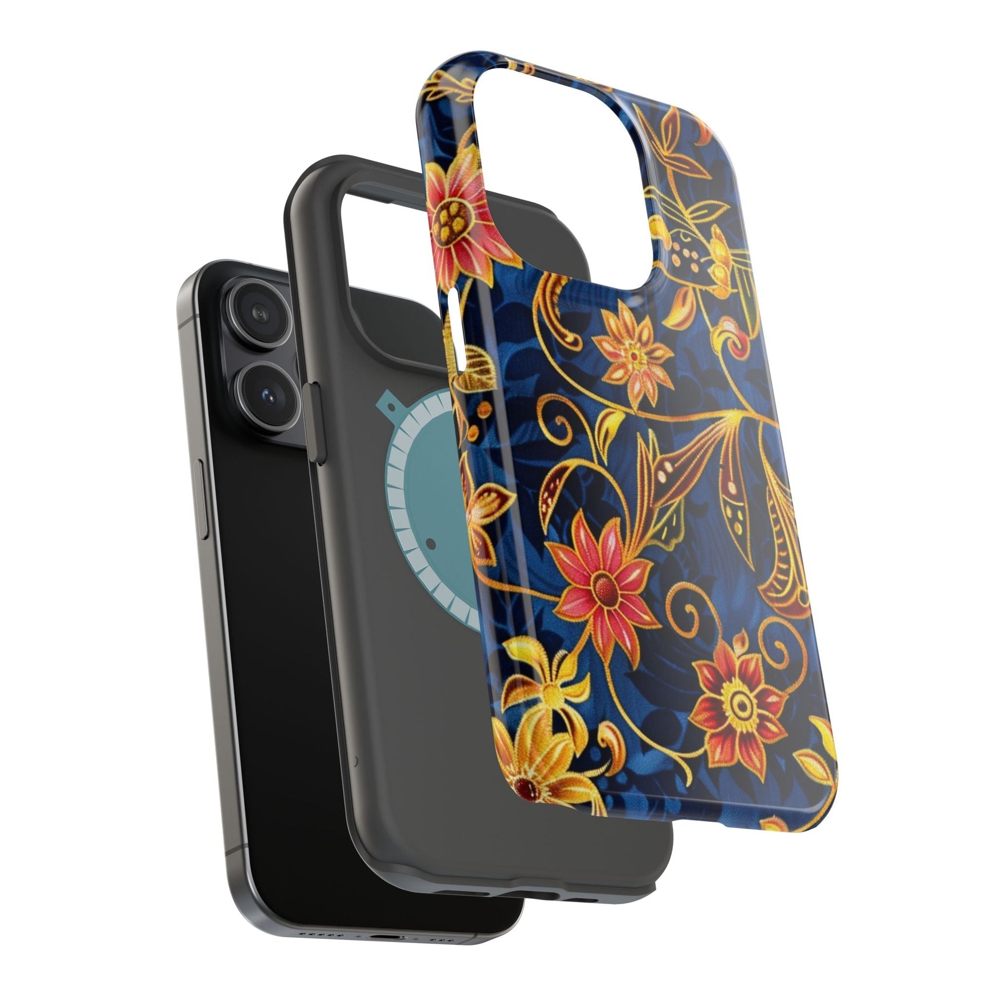 Floral Filigree Magnetic Phone Case — Impact - Resistant Decorative Cover - DIGITAL X