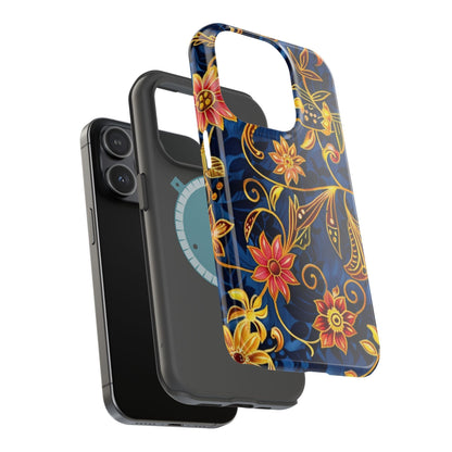 Floral Filigree Magnetic Phone Case — Impact - Resistant Decorative Cover - DIGITAL X