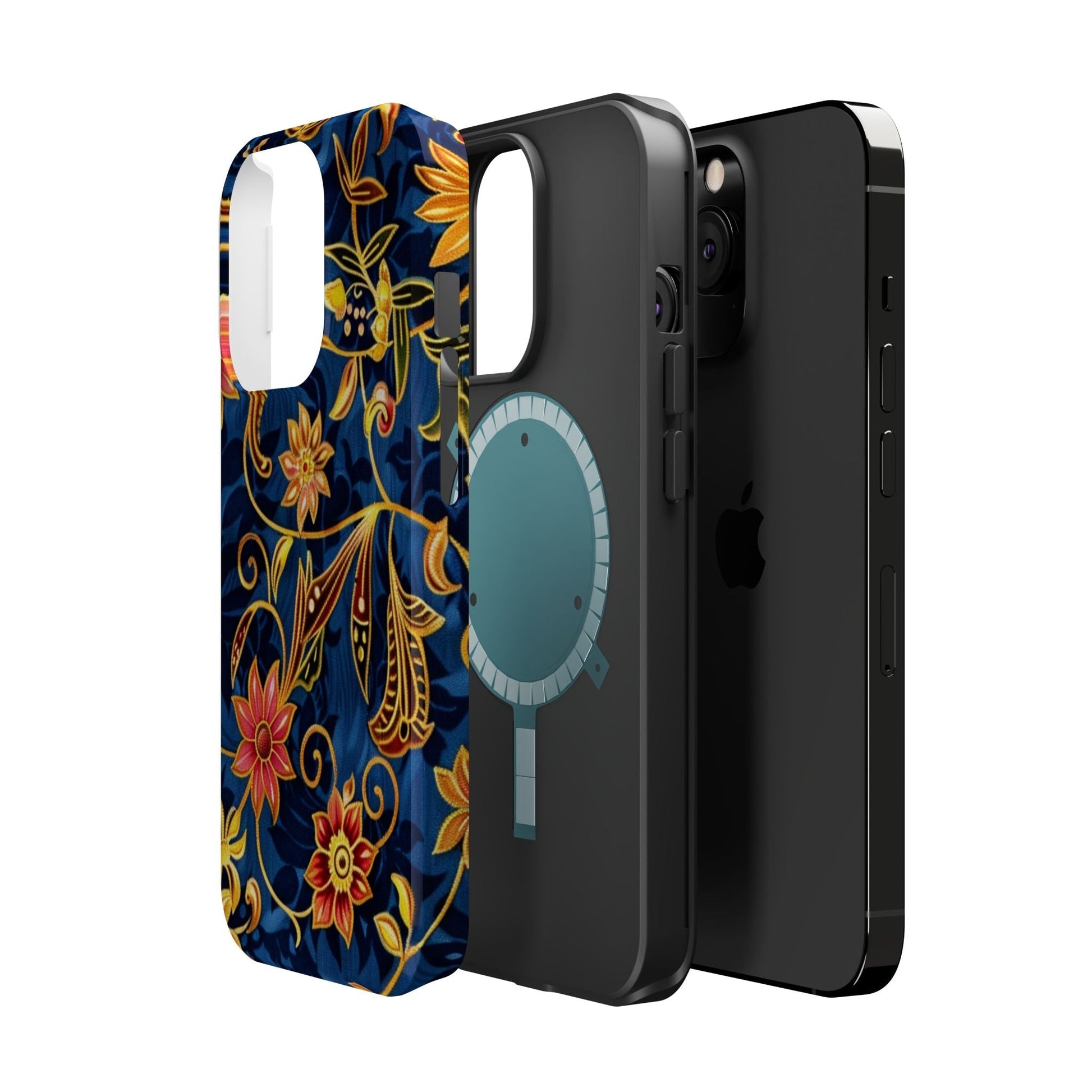 Floral Filigree Magnetic Phone Case — Impact - Resistant Decorative Cover - DIGITAL X