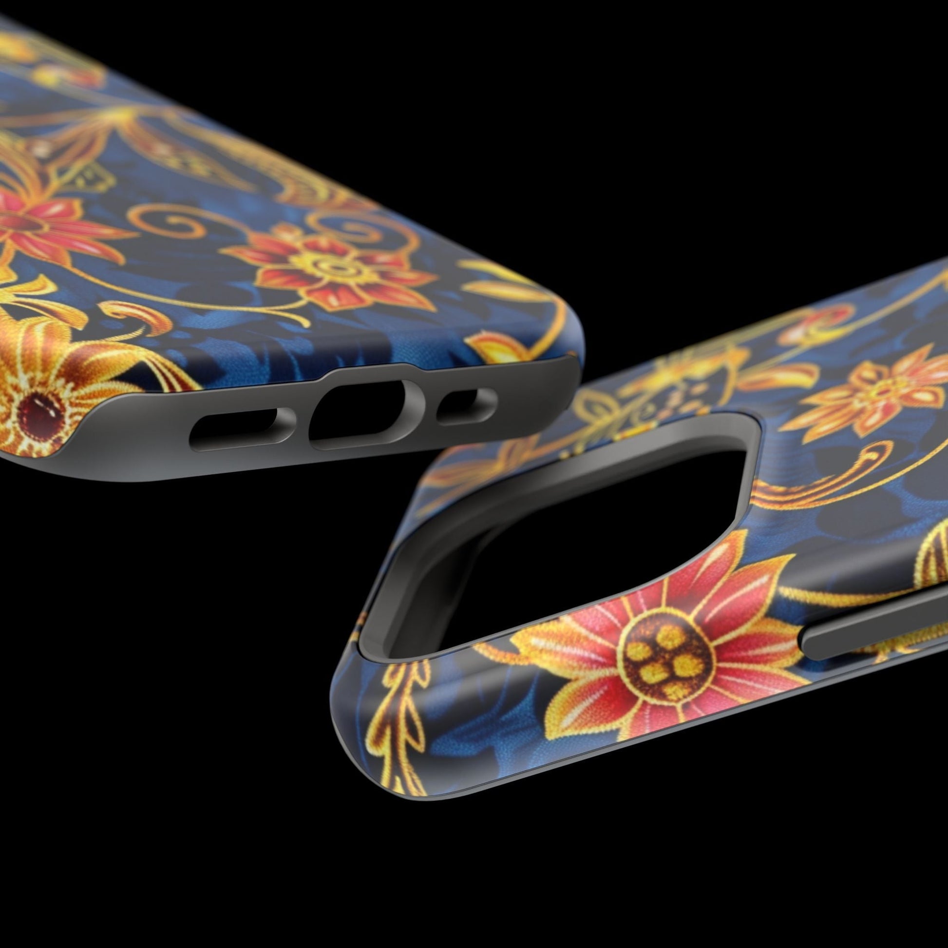 Floral Filigree Magnetic Phone Case — Impact - Resistant Decorative Cover - DIGITAL X