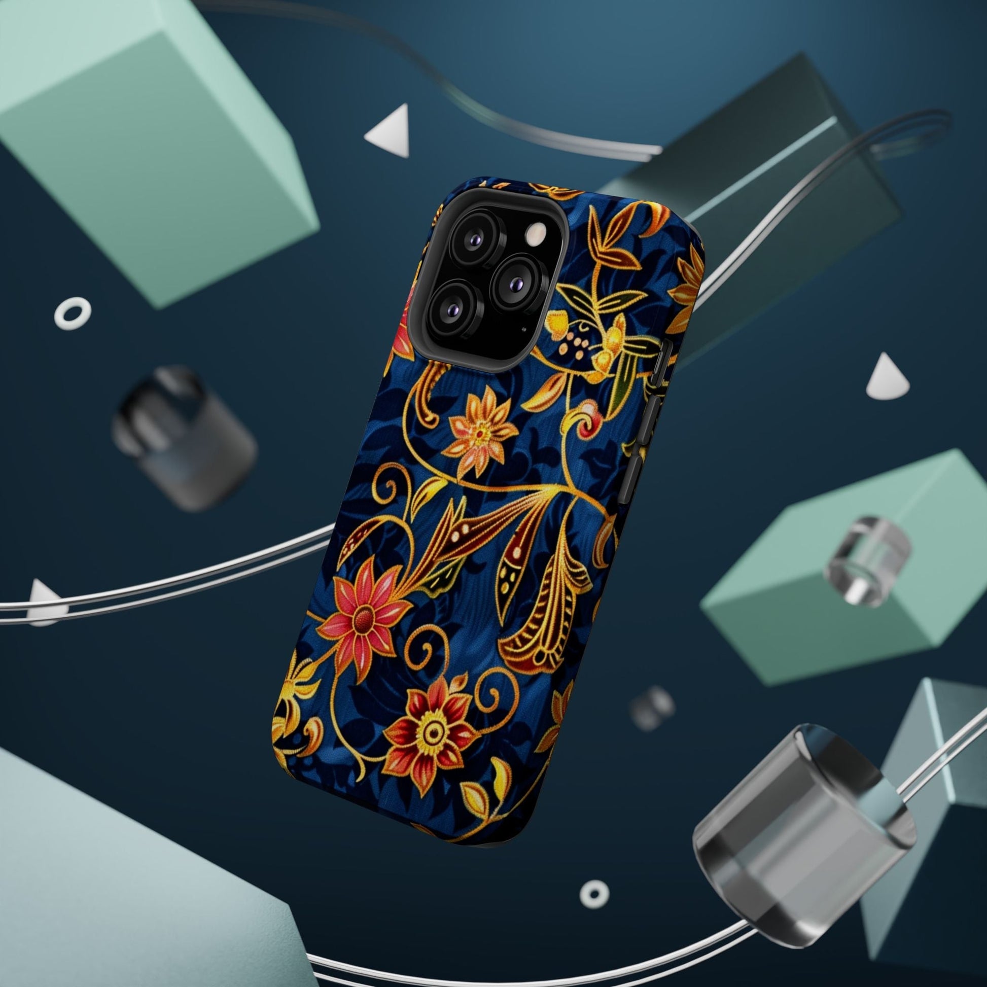 Floral Filigree Magnetic Phone Case — Impact - Resistant Decorative Cover - DIGITAL X