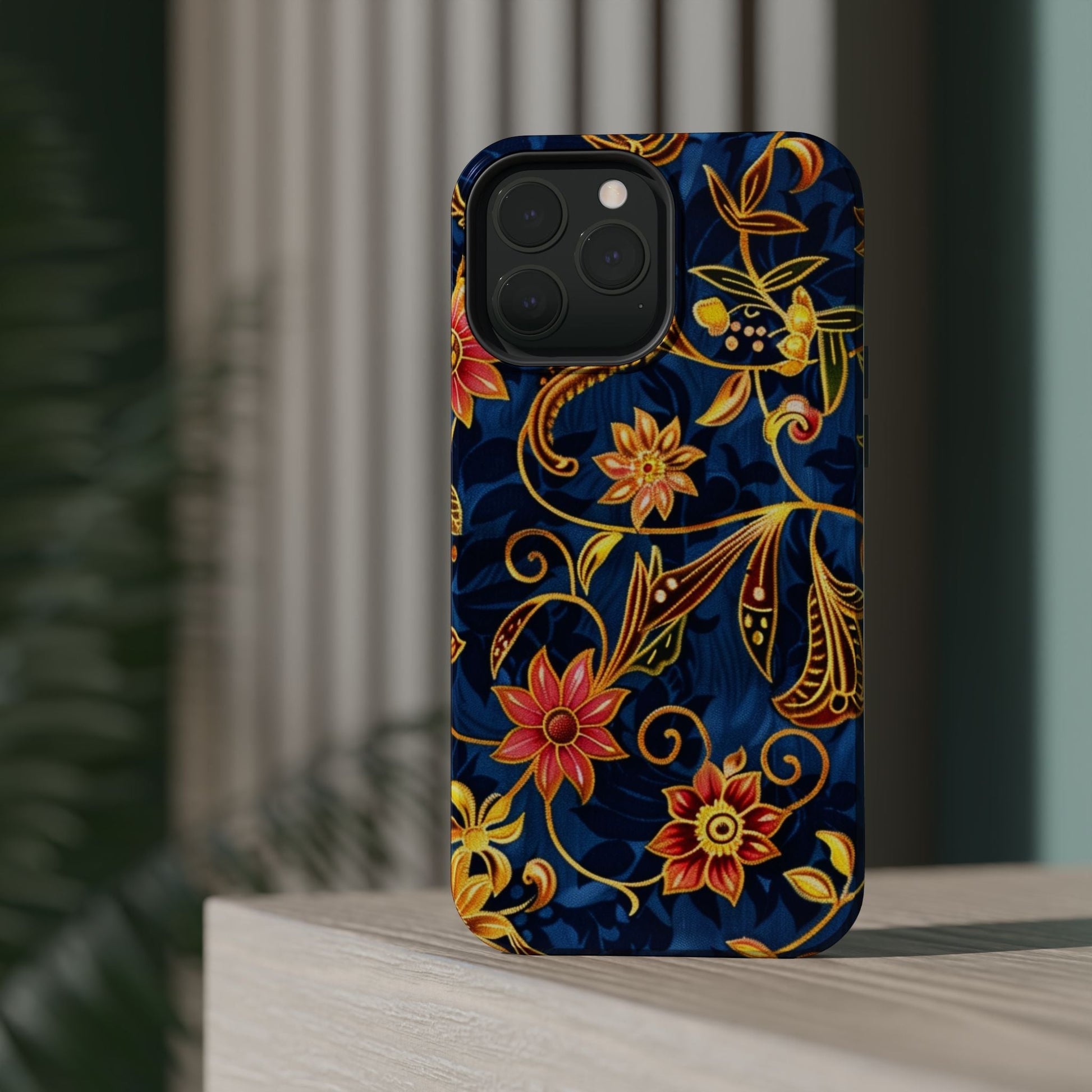 Floral Filigree Magnetic Phone Case — Impact - Resistant Decorative Cover - DIGITAL X