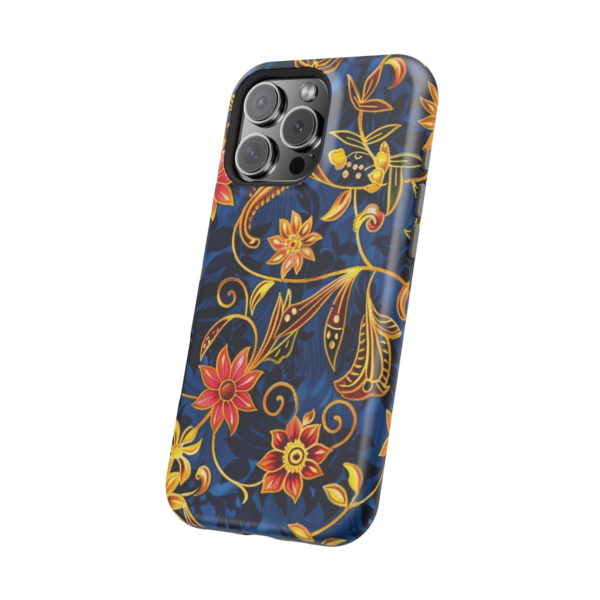Floral Filigree Magnetic Phone Case — Impact - Resistant Decorative Cover - DIGITAL X
